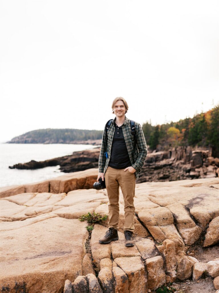 Portrait smiling on the Maine coast
